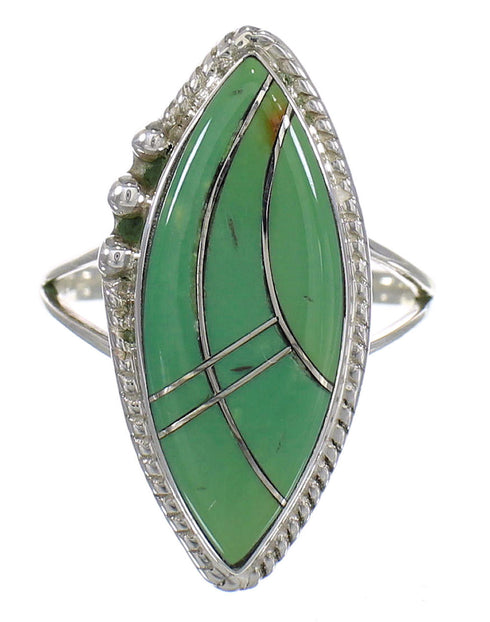 Silver And Turquoise Southwest Ring Size 8-1/2 YX85653