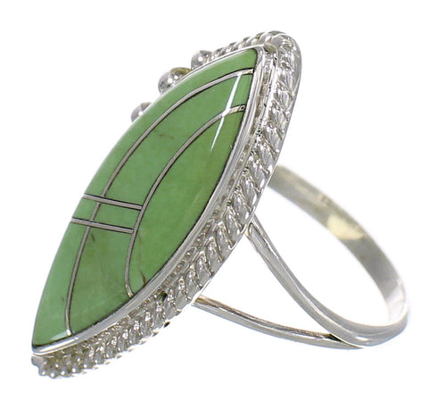 Genuine Sterling Silver And Turquoise Southwestern Ring Size 8-1/2 YX85668