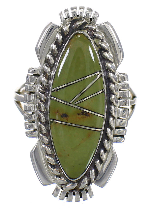 Southwest Turquoise Silver Ring Size 6-3/4 YX86480