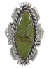 Southwestern Turquoise Silver Ring Size 8-1/4 YX86483