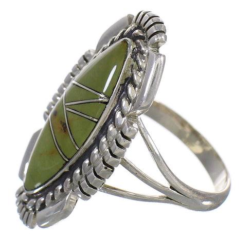 Southwest Turquoise Silver Ring Size 6-3/4 YX86480