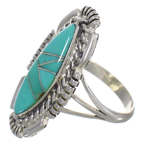 Southwest Turquoise Sterling Silver Ring Size 4-3/4 YX86485