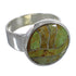 Southwestern Turquoise And Authentic Sterling Silver Ring Size 8-1/2 YX86524