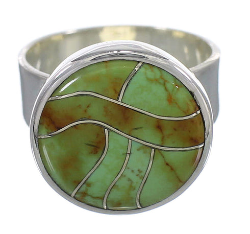 Southwestern Genuine Sterling Silver Turquoise Ring Size 5-1/4 YX86535