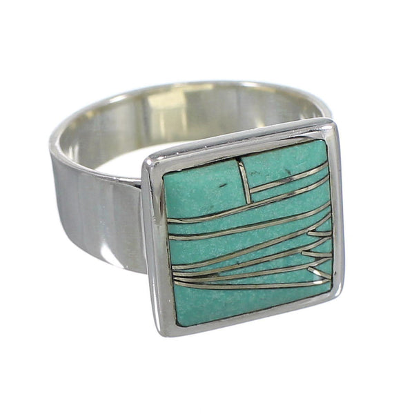 Southwest Genuine Sterling Silver And Turquoise Ring Size 7-1/2 YX86553