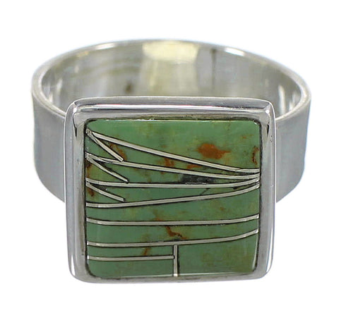 Southwestern Genuine Sterling Silver And Turquoise Ring Size 5-1/2 YX86556