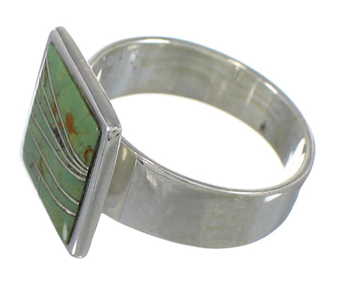 Southwestern Genuine Sterling Silver And Turquoise Ring Size 5-1/2 YX86556