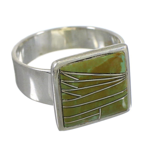 Turquoise Southwest Silver Ring Size 6-1/2 YX86562
