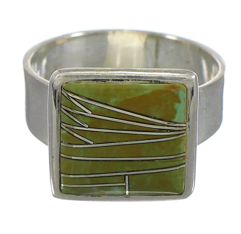 Turquoise Southwest Silver Ring Size 6-1/2 YX86562