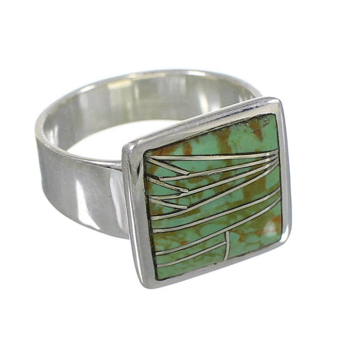 Turquoise Southwestern Genuine Sterling Silver Ring Size 5-3/4 YX86574