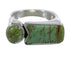 Silver Southwest Turquoise Inlay Ring Size 7-1/2 QX83979