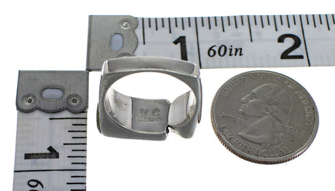 Southwest Silver Turquoise Inlay Ring Size 5-1/4 QX83997