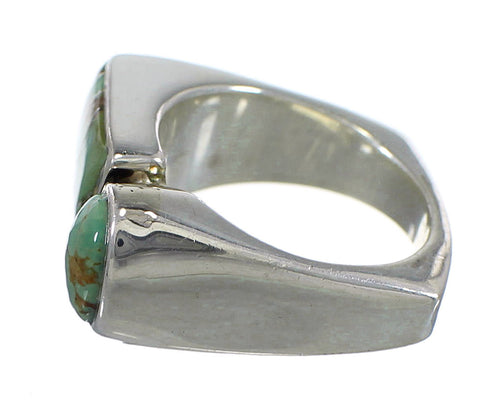 Southwestern Sterling Silver Turquoise Inlay Ring Size 5 QX84001