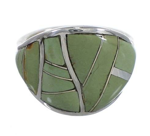 Authentic Sterling Silver Turquoise Inlay Southwest Ring Size 6-1/4 QX84125