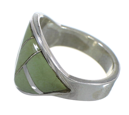 Authentic Sterling Silver Turquoise Inlay Southwest Ring Size 6-1/4 QX84125