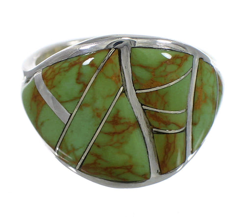 Genuine Sterling Silver Turquoise Inlay Southwestern Ring Size 6-1/2 QX84140