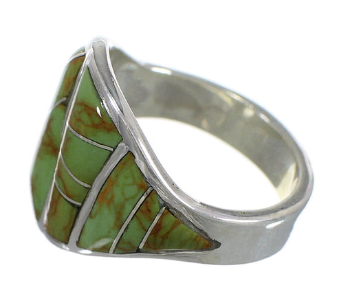 Genuine Sterling Silver Turquoise Inlay Southwestern Ring Size 6-1/2 QX84140