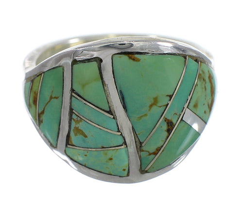 Sterling Silver Southwest Turquoise Ring Size 7-1/2 QX84148