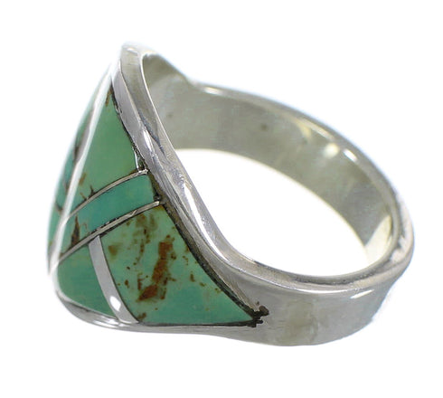 Sterling Silver Southwest Turquoise Ring Size 7-1/2 QX84148