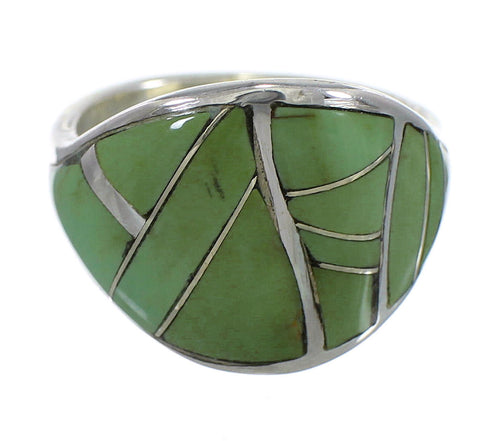 Authentic Sterling Silver Southwestern Turquoise Ring Size 7-1/4 QX84156