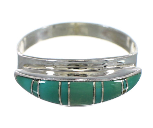 Turquoise Sterling Silver Southwestern Ring Size 7-1/2 QX84201