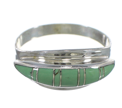 Turquoise Southwestern Sterling Silver Ring Size 7-1/2 QX84227