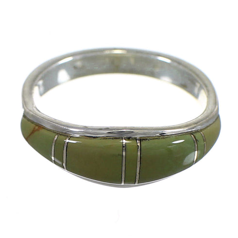 Southwest Turquoise Silver Ring Size 6 QX84244
