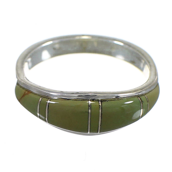 Southwest Turquoise Silver Ring Size 6 QX84244