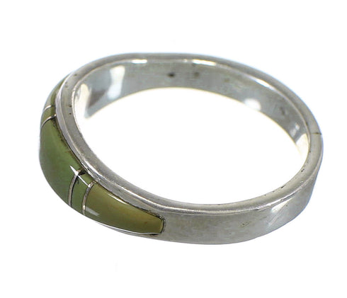 Southwest Turquoise Silver Ring Size 6 QX84244