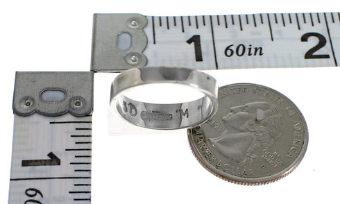 Southwestern Authentic Sterling Silver Turquoise Jewelry Ring Size 7 QX84321