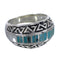 Turquoise Inlay Water Wave Southwest Silver Ring Size 4-3/4 AX83527