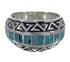 Turquoise Inlay Water Wave Southwest Silver Ring Size 4-3/4 AX83527
