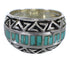Turquoise Water Wave Southwest Genuine Sterling Silver Ring Size 7-1/4 AX83633