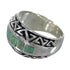 Southwestern Genuine Sterling Silver Water Wave Turquoise Ring Size 4-1/4 AX83764