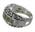 Silver Water Wave Turquoise Inlay Ring Size 7-1/2 AX83776