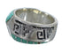 Southwest Silver Water Wave Turquoise Ring Size 5-1/4 AX83781