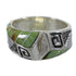 Turquoise Silver Water Wave Ring Size 7-1/2 AX83948
