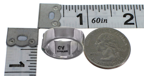 Turquoise Silver Water Wave Southwest Ring Size 8-3/4 AX83949