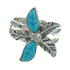 Turquoise Flower Genuine Sterling Silver Southwestern Ring Size 8-1/2 QX85178
