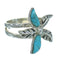 Turquoise Flower Southwestern Sterling Silver Ring Size 4-3/4 QX85184