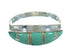 Turquoise Opal Inlay And Genuine Sterling Silver Ring Size 8-3/4 RX84966
