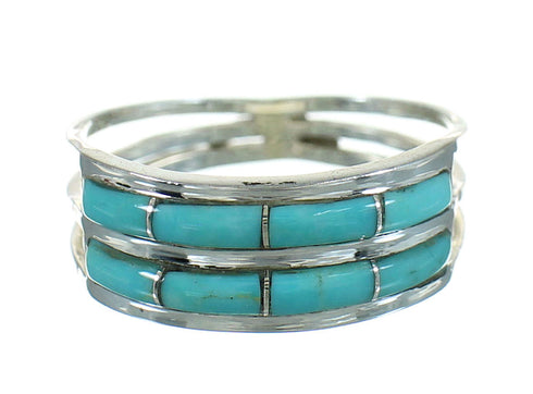 Sterling Silver Turquoise Inlay Southwestern Ring Size 5-1/2 RX84969