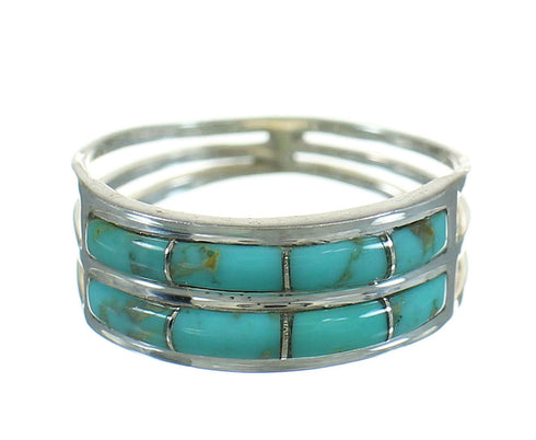 Sterling Silver Turquoise Inlay Southwest Ring Size 4-1/2 RX85134