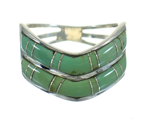 Authentic Sterling Silver Turquoise Inlay Jewelry Ring Size 6-3/4 RX85229