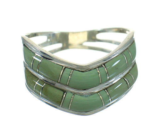 Turquoise Inlay Authentic Sterling Silver Jewelry Ring Size 5-3/4 RX85281