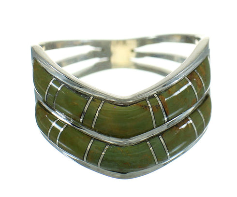 Sterling Silver Turquoise Inlay Ring Size 5-1/4 RX85287