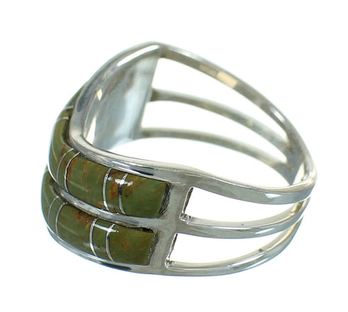 Sterling Silver Turquoise Inlay Ring Size 5-1/4 RX85287
