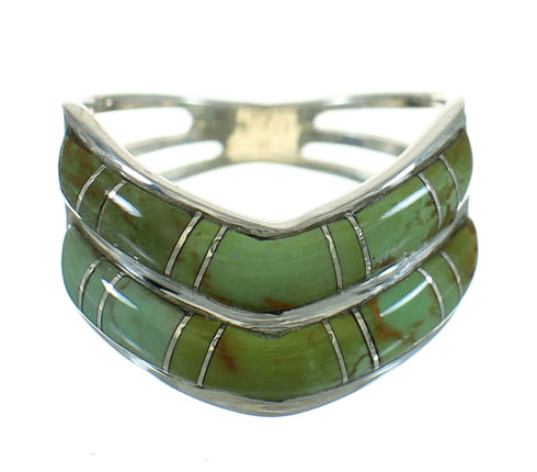 Authentic Sterling Silver Southwestern Turquoise Ring Size 5-3/4 RX85504