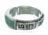 Turquoise Genuine Sterling Silver Southwestern Water Wave Ring Size 8-1/4 QX85726