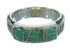 Turquoise Southwestern Silver Water Wave Ring Size 7-1/2 QX85728